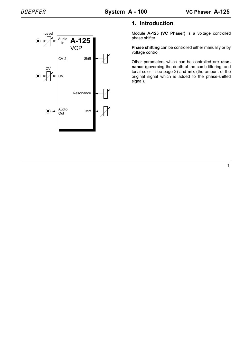 System a - 100, A-125, Introduction | Doepfer | Doepfer A-100(~ 40 MB) User Manual | Page 291 / 744