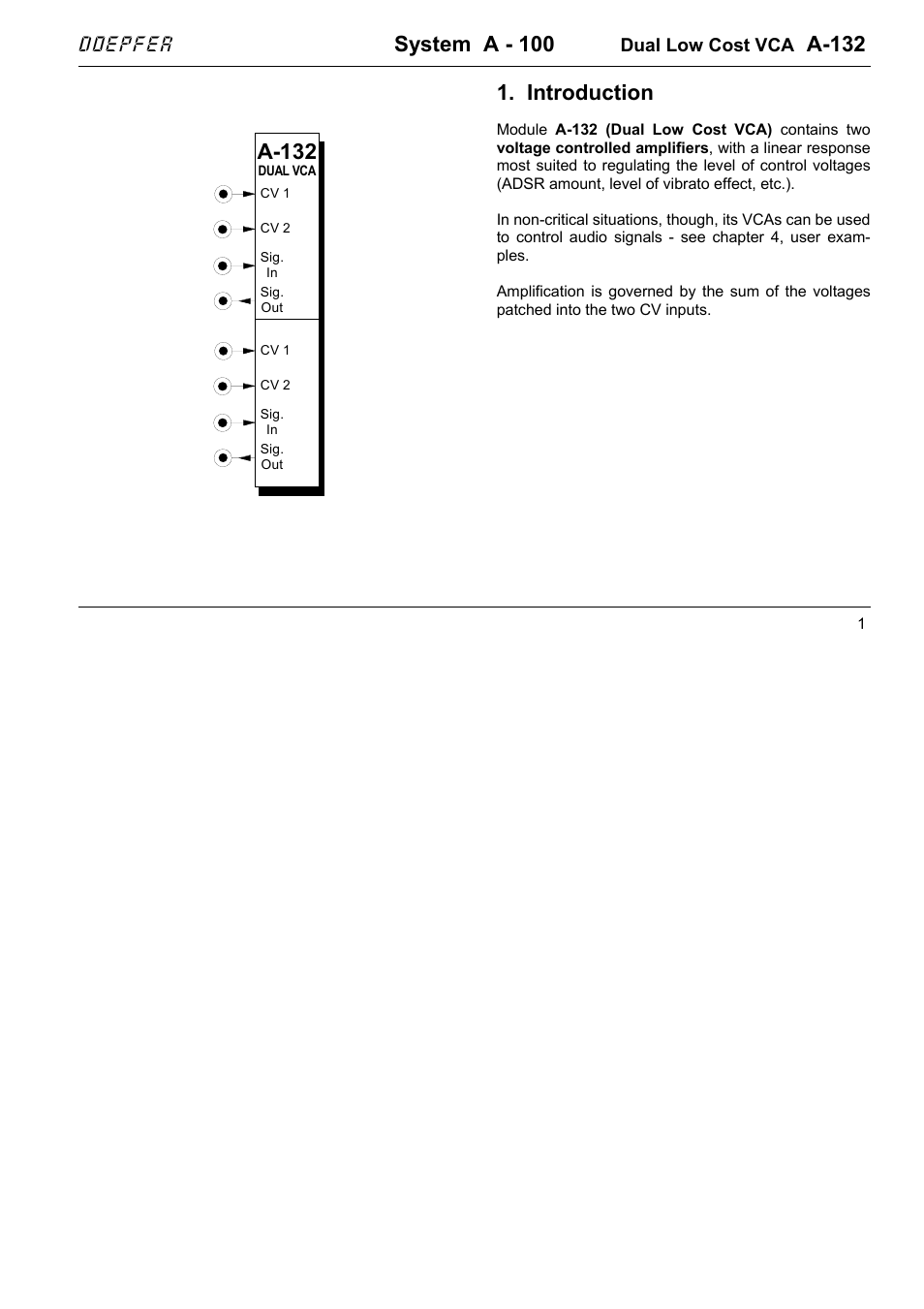 System a - 100, A-132, Introduction | Doepfer | Doepfer A-100(~ 40 MB) User Manual | Page 347 / 744