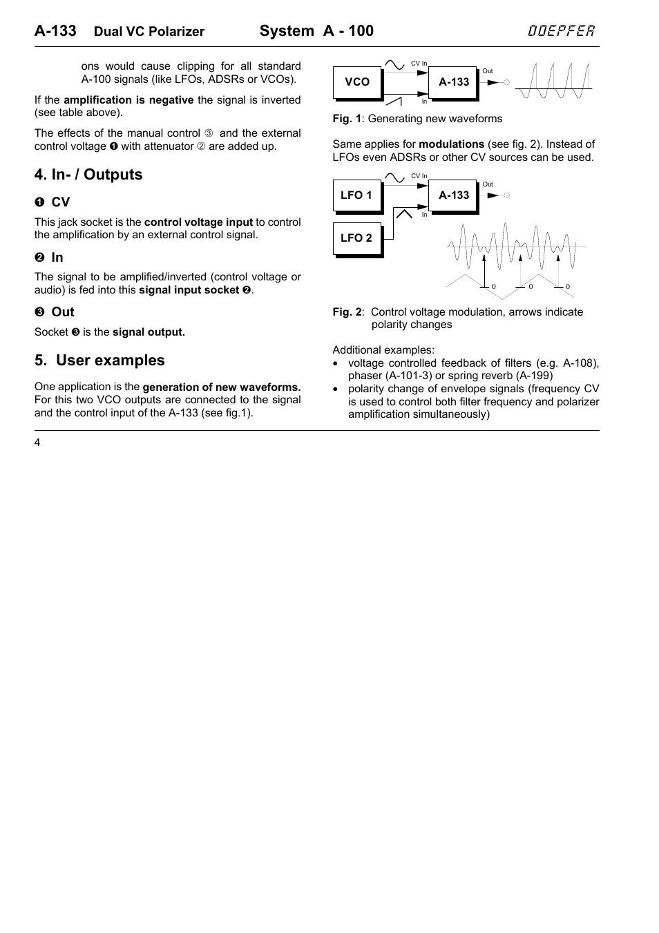 A-133, System a - 100, In- / outputs | User examples, Doepfer | Doepfer A-100(~ 40 MB) User Manual | Page 354 / 744