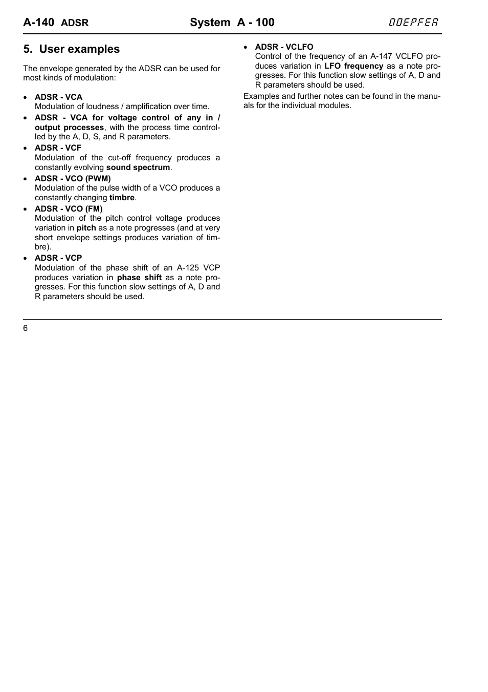 A-140, System a - 100, User examples | Doepfer | Doepfer A-100(~ 40 MB) User Manual | Page 396 / 744