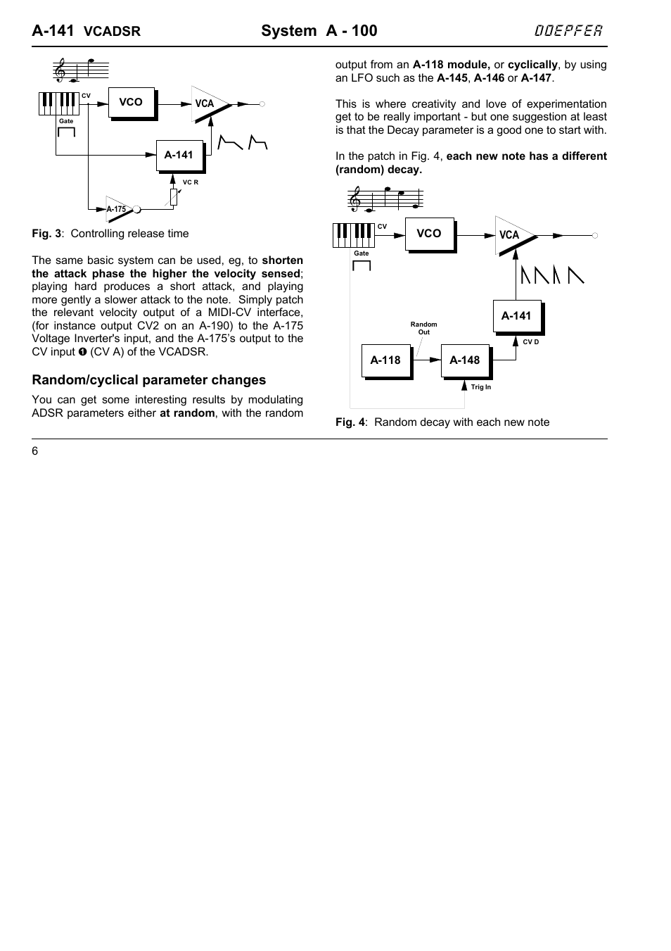 A-141, System a - 100, Doepfer | Vcadsr, Random/cyclical parameter changes | Doepfer A-100(~ 40 MB) User Manual | Page 402 / 744