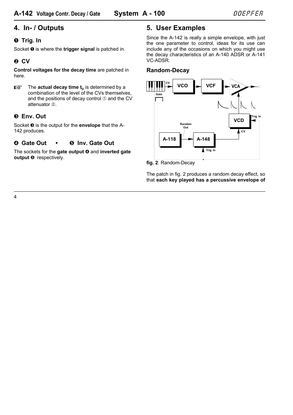A-142, System a - 100, In- / outputs | User examples, Doepfer | Doepfer A-100(~ 40 MB) User Manual | Page 406 / 744