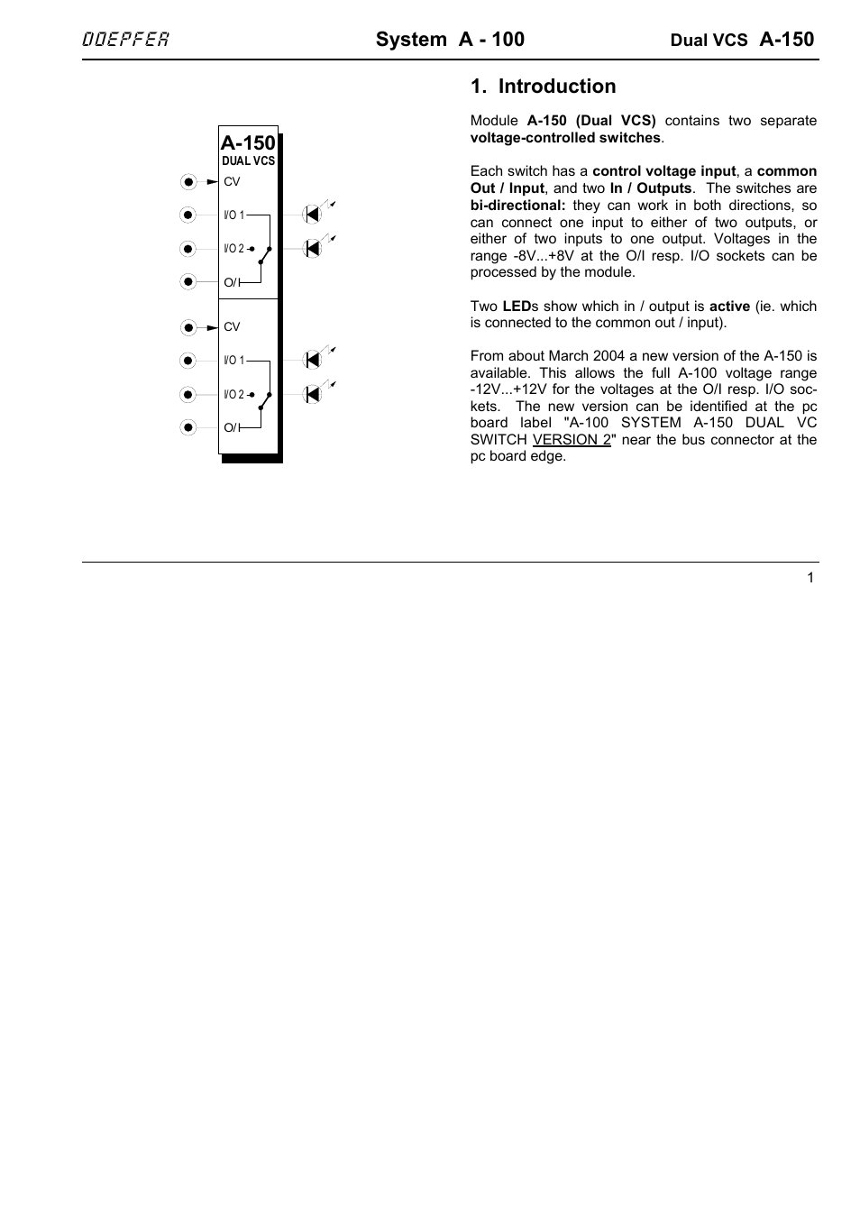 System a - 100, A-150, Introduction | Doepfer | Doepfer A-100(~ 40 MB) User Manual | Page 467 / 744