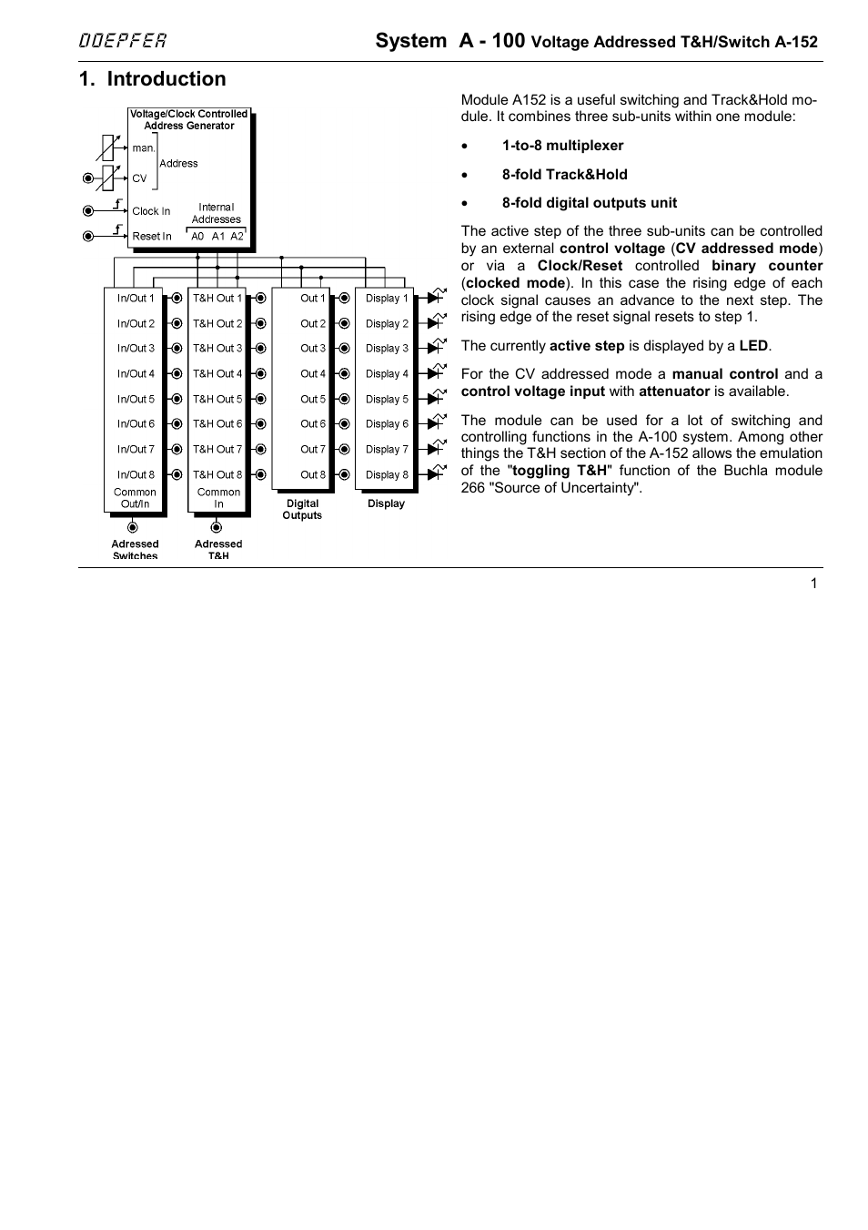 System a - 100, Introduction, Doepfer | Doepfer A-100(~ 40 MB) User Manual | Page 479 / 744