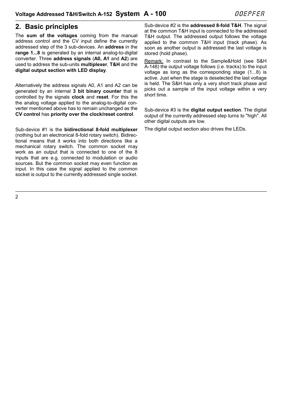 System a - 100, Basic principles, Doepfer | Doepfer A-100(~ 40 MB) User Manual | Page 480 / 744