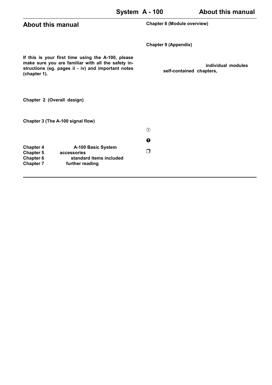 About this manual, System a - 100 about this manual, Doepfer | Doepfer A-100(~ 40 MB) User Manual | Page 5 / 744