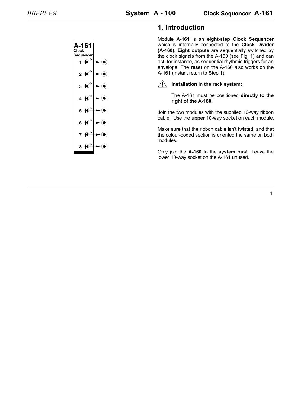 System a - 100, A-161, Introduction | Doepfer | Doepfer A-100(~ 40 MB) User Manual | Page 535 / 744