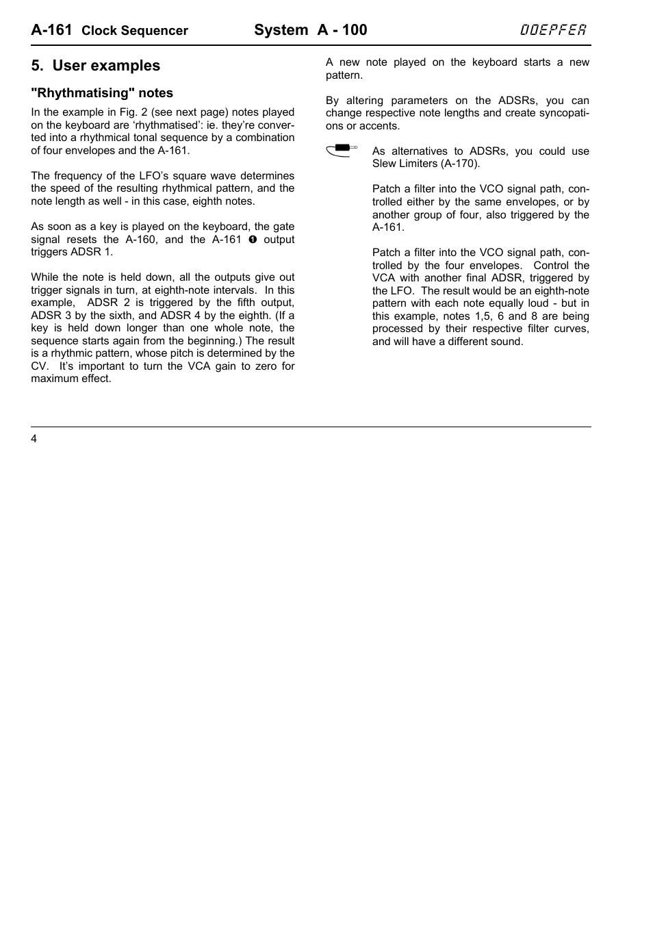 A-161, System a - 100, User examples | Doepfer A-100(~ 40 MB) User Manual | Page 538 / 744
