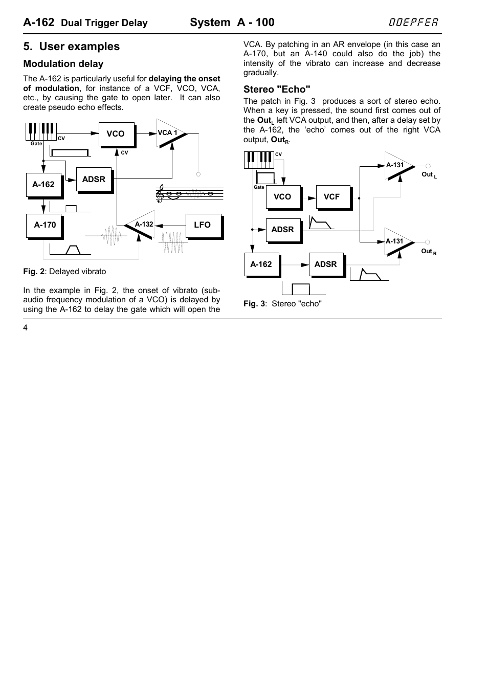 A-162, System a - 100, User examples | Doepfer, Dual trigger delay, Modulation delay, Stereo "echo | Doepfer A-100(~ 40 MB) User Manual | Page 546 / 744