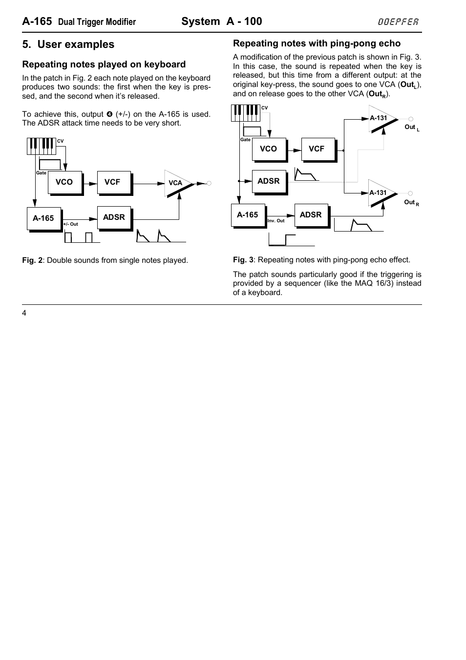 A-165, System a - 100, User examples | Dual trigger modifier | Doepfer A-100(~ 40 MB) User Manual | Page 556 / 744