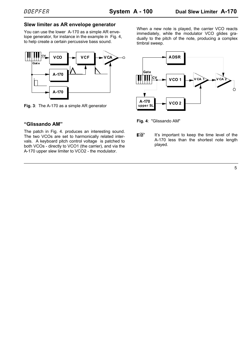 System a - 100, A-170, Doepfer | Dual slew limiter, Slew limiter as ar envelope generator, Glissando am | Doepfer A-100(~ 40 MB) User Manual | Page 573 / 744