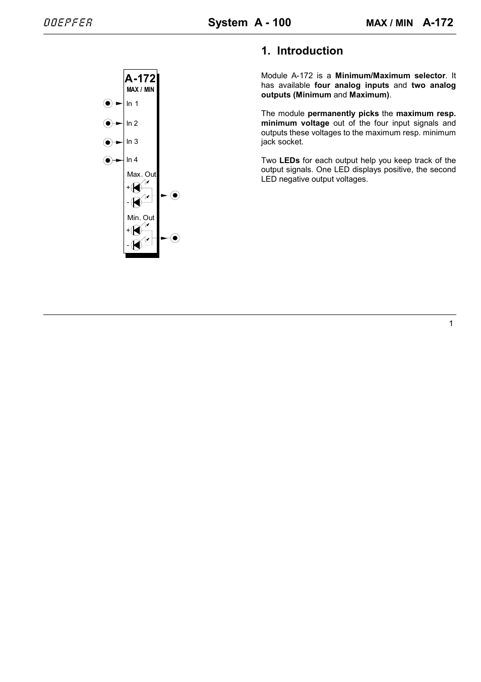 System a - 100, A-172, Introduction | Doepfer | Doepfer A-100(~ 40 MB) User Manual | Page 583 / 744