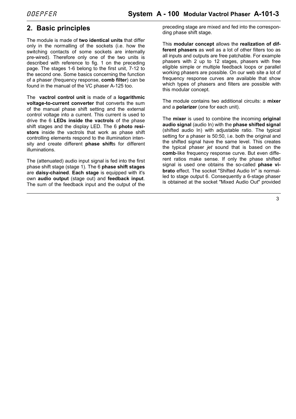 System a - 100, A-101-3, Basic principles | Doepfer | Doepfer A-100(~ 40 MB) User Manual | Page 59 / 744