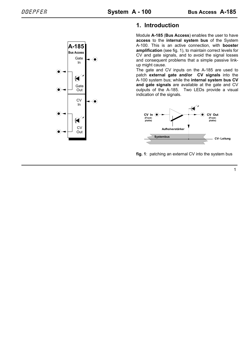 System a - 100, A-185, Introduction | Doepfer, Bus access | Doepfer A-100(~ 40 MB) User Manual | Page 617 / 744