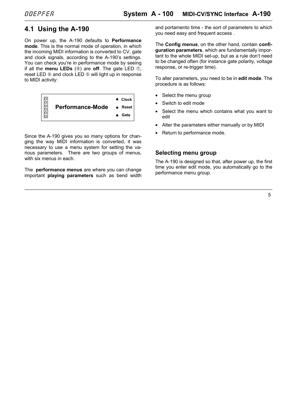 System a - 100, A-190, 1 using the a-190 | Doepfer | Doepfer A-100(~ 40 MB) User Manual | Page 659 / 744