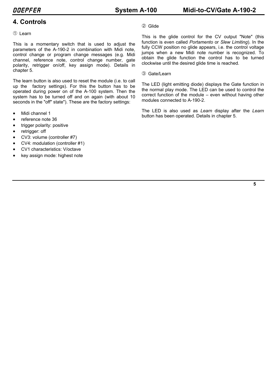 Doepfer, Controls | Doepfer A-100(~ 40 MB) User Manual | Page 681 / 744