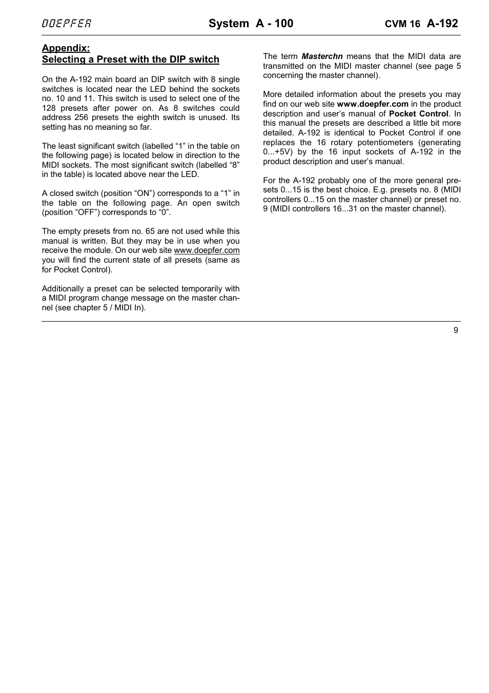 System a - 100, A-192 | Doepfer A-100(~ 40 MB) User Manual | Page 719 / 744