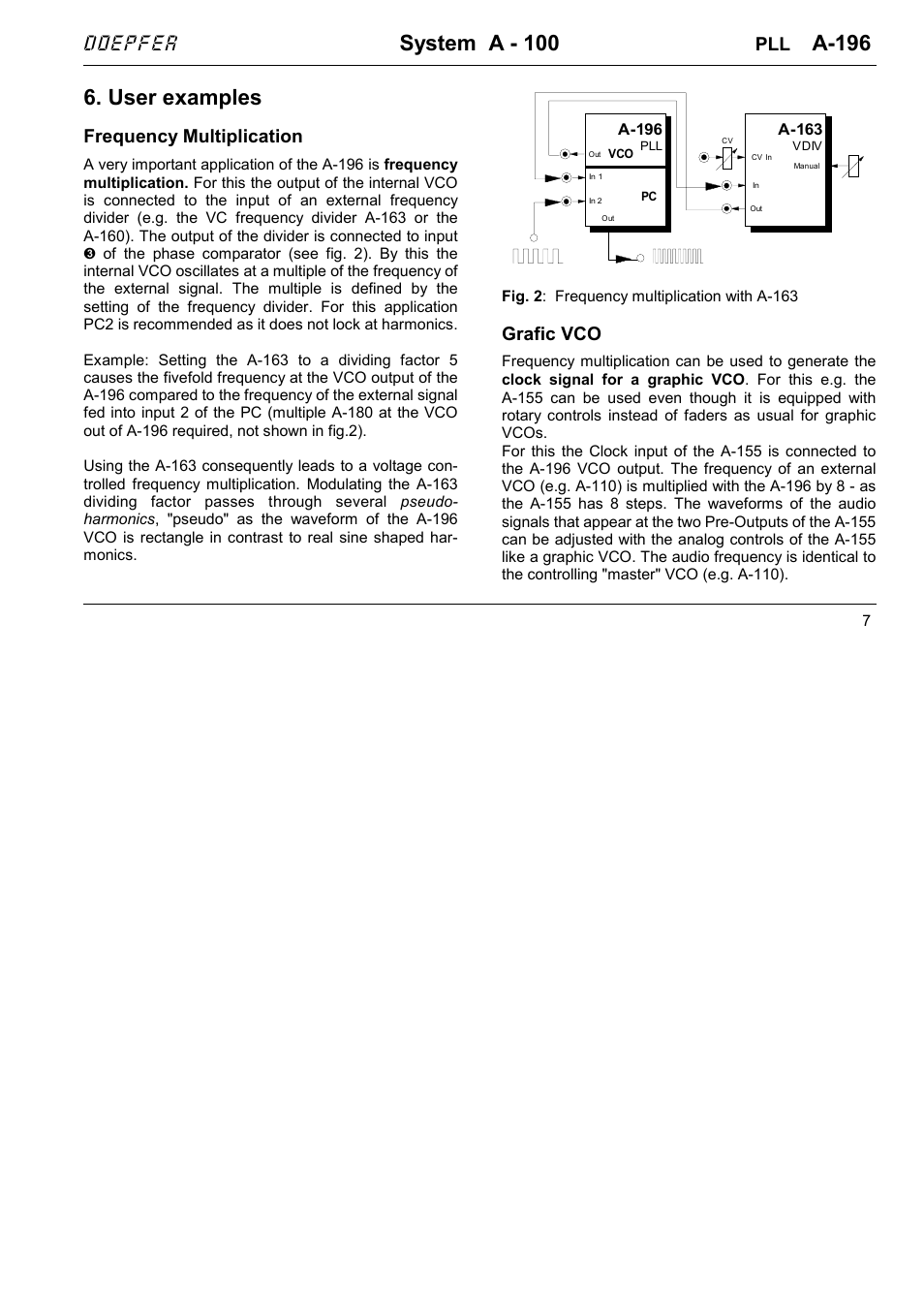 System a - 100, A-196, User examples | Doepfer, Frequency multiplication, Grafic vco | Doepfer A-100(~ 40 MB) User Manual | Page 727 / 744