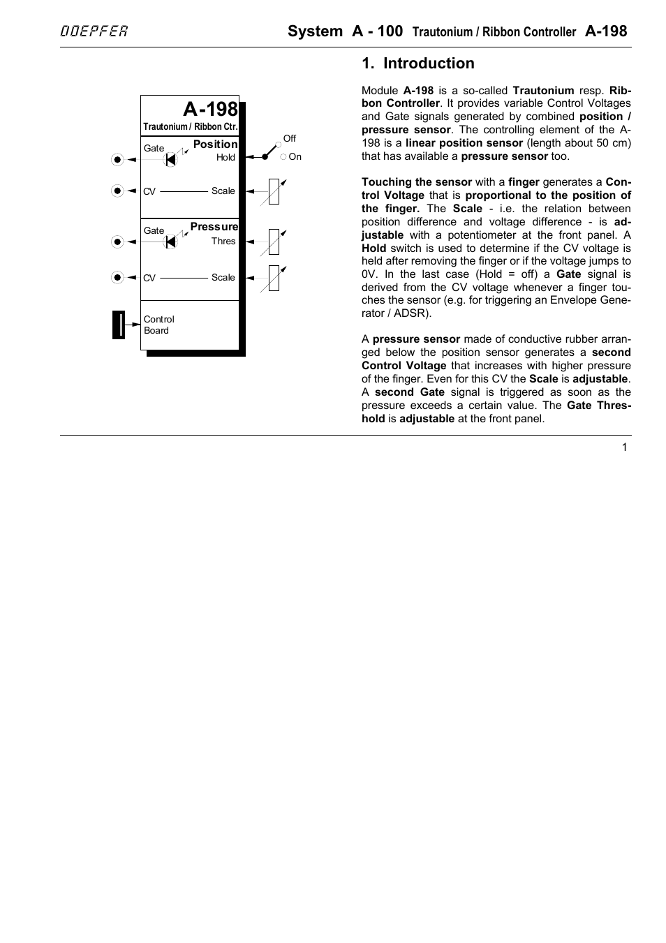 System a - 100, A-198, Introduction | Doepfer | Doepfer A-100(~ 40 MB) User Manual | Page 729 / 744