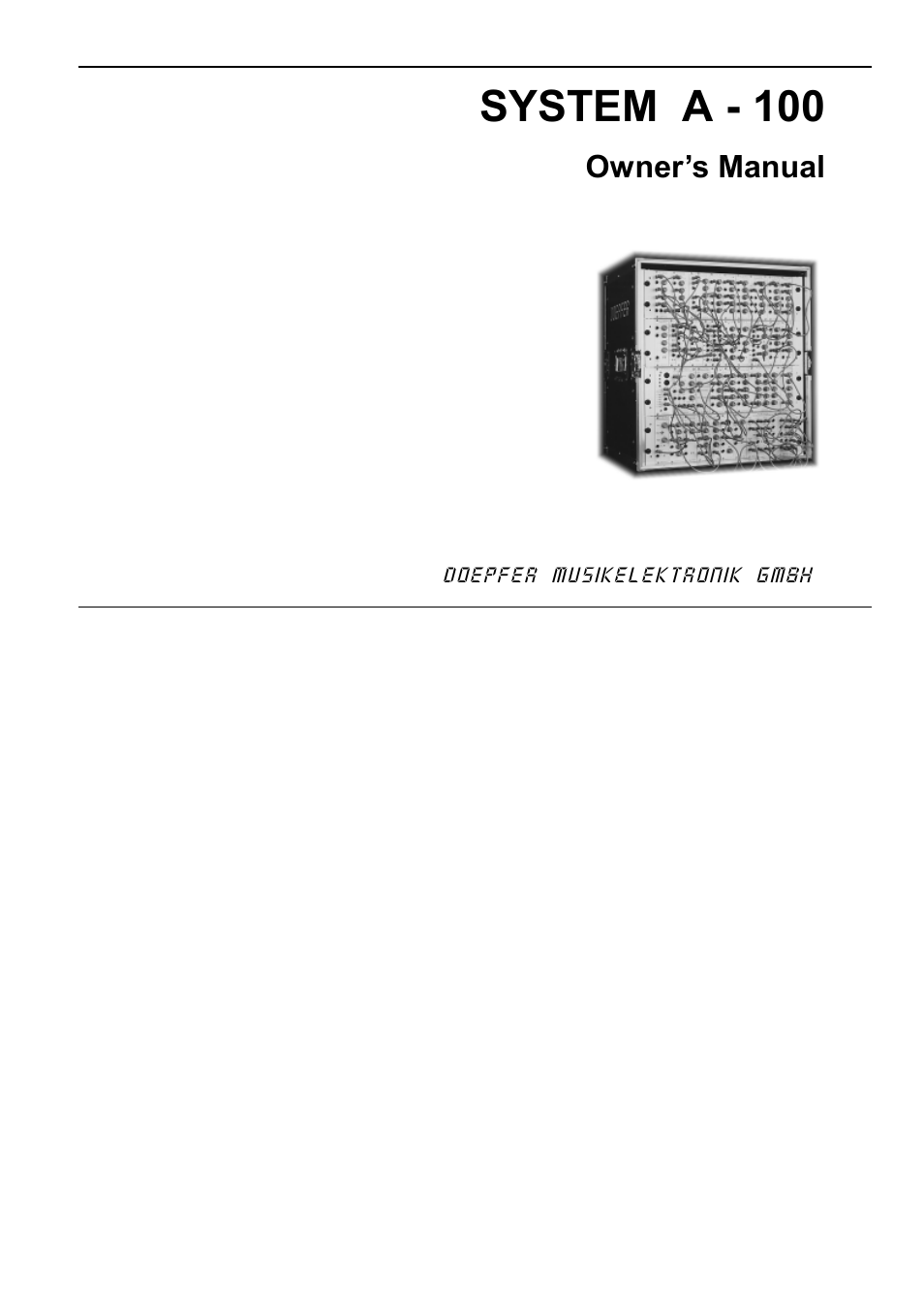 Doepfer A-100NT5 +5V Power Supply User Manual | 46 pages