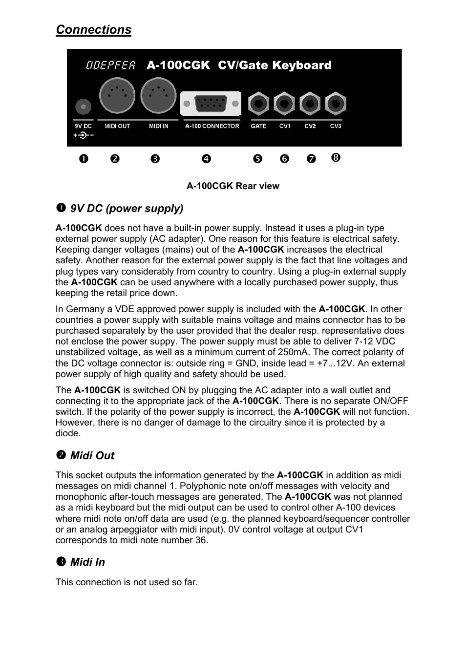 Doepfer A-100CGK CV/Gate keyboard User Manual | Page 5 / 12