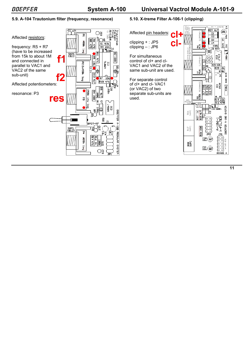 Doepfer | Doepfer A-101-9 Universal Vactrol Module User Manual | Page 11 / 14