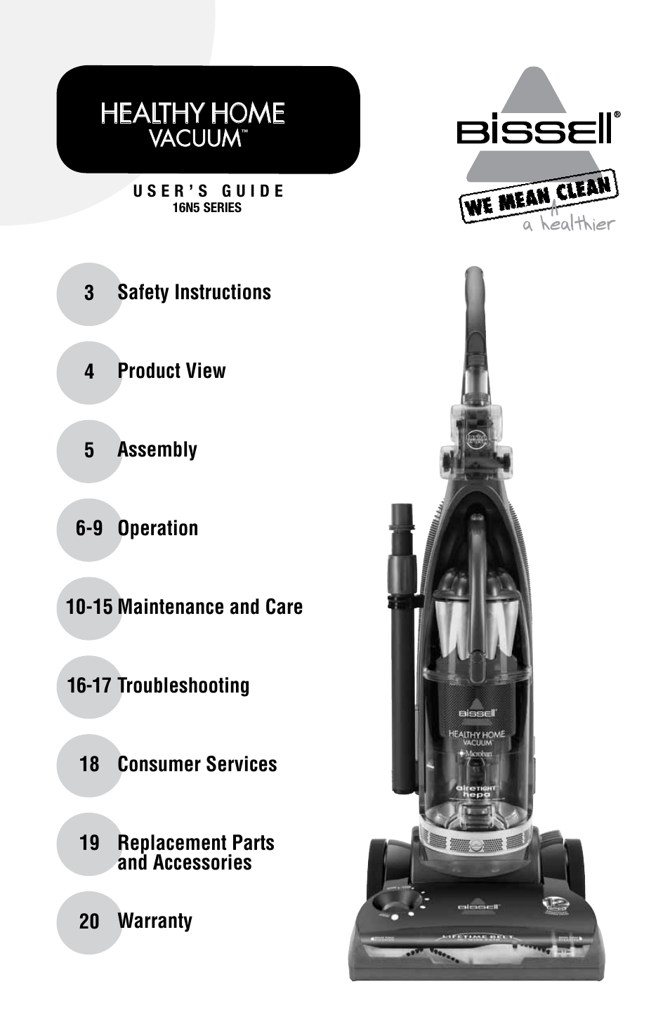 Bissell 16N5 User Manual | 20 pages