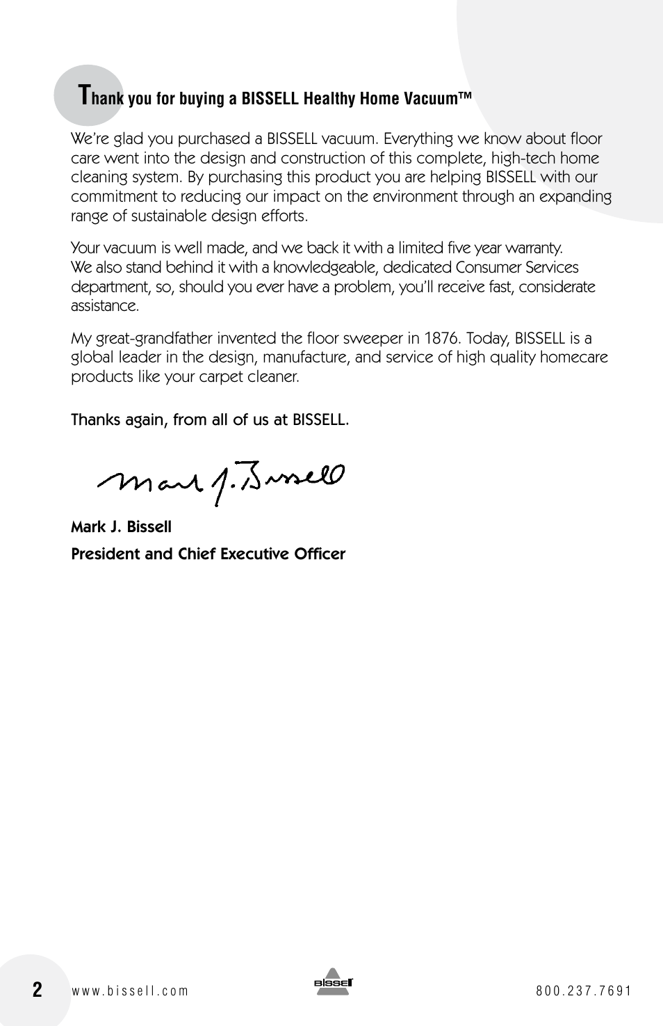 Bissell 16N5 User Manual | Page 2 / 20