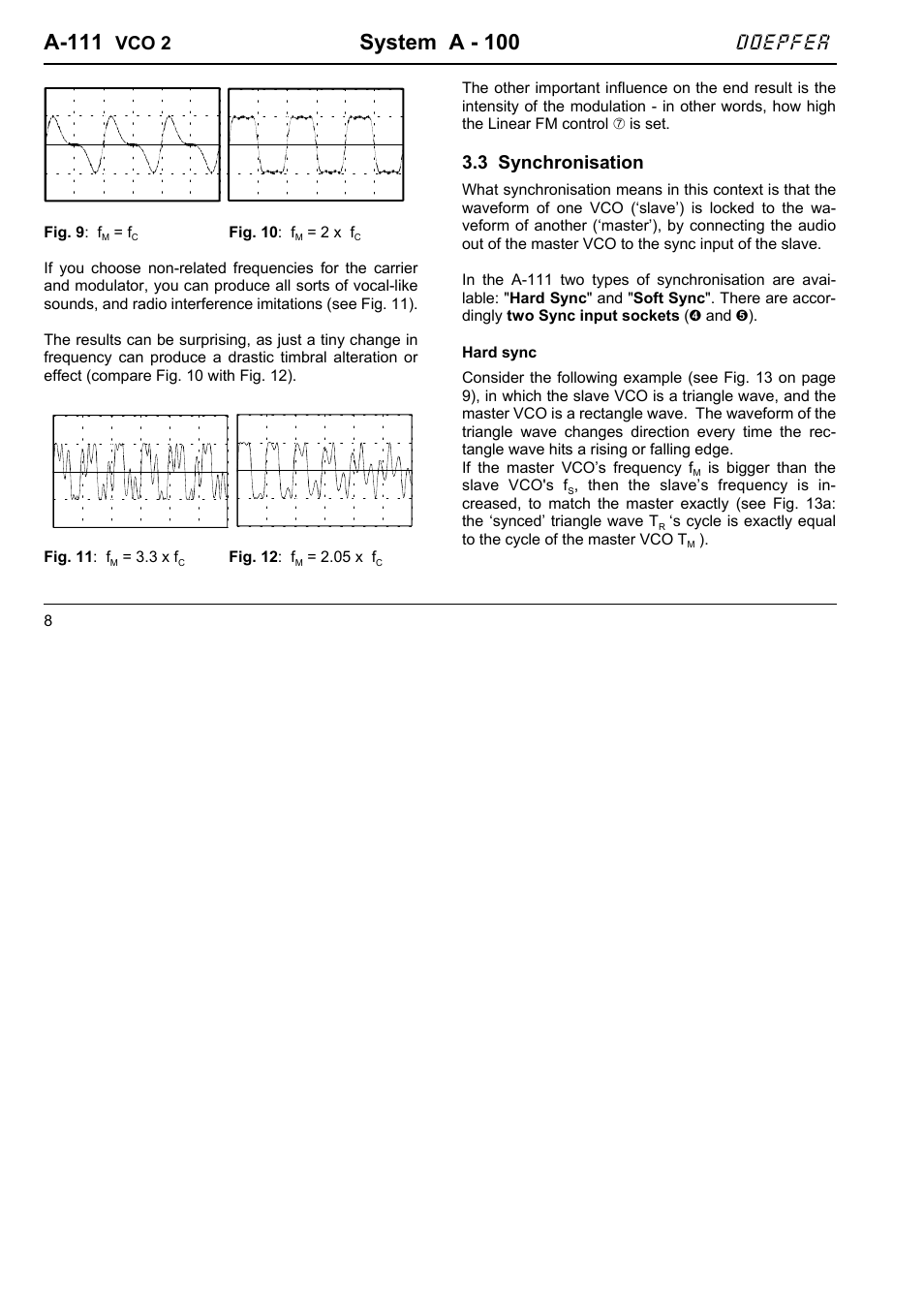 A-111, System a - 100, Doepfer | Vco 2, 3 synchronisation | Doepfer A-111-1 High End VCO User Manual | Page 8 / 14