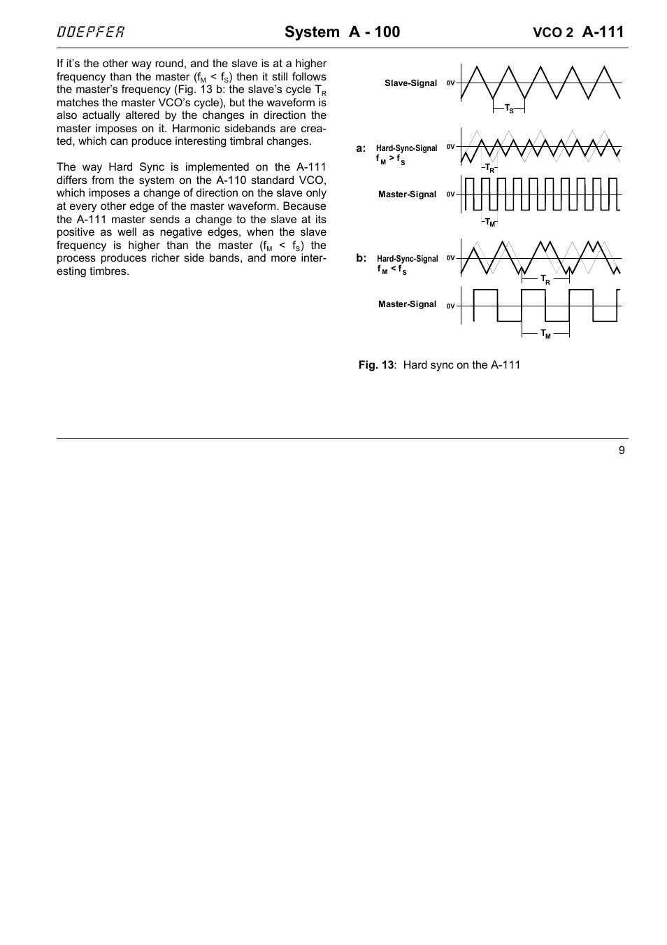 System a - 100, A-111, Doepfer | Vco 2 | Doepfer A-111-1 High End VCO User Manual | Page 9 / 14