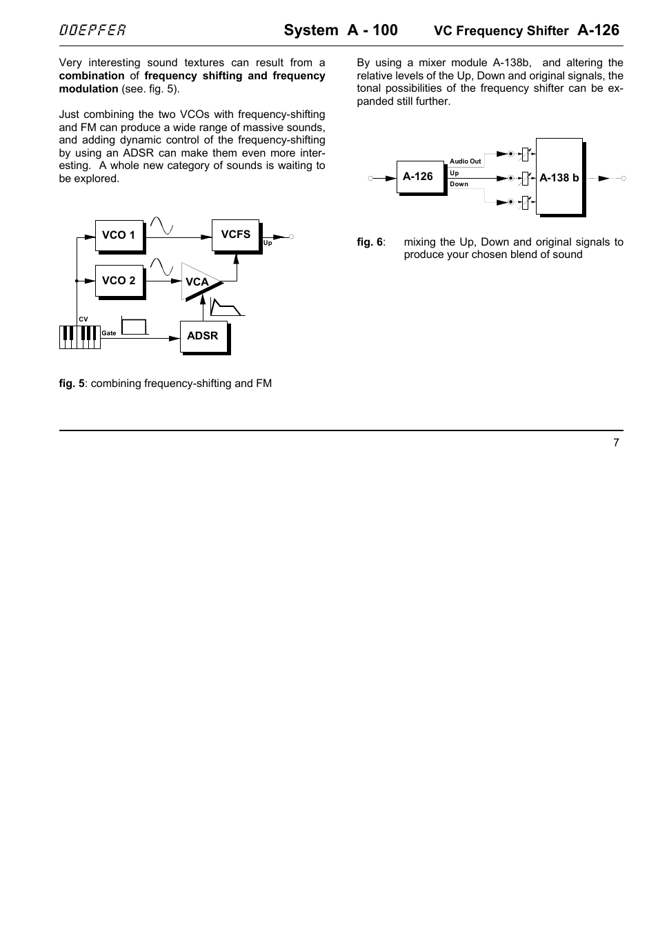 System a - 100, A-126, Doepfer | Vc frequency shifter | Doepfer A-126 VC Frequency Shifter (no longer available) User Manual | Page 7 / 8