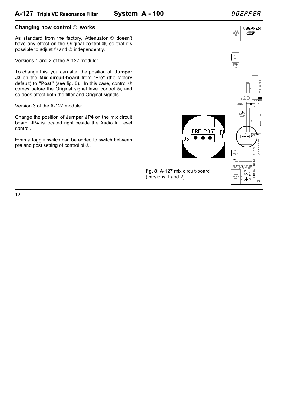 A-127, System a - 100 | Doepfer A-127 Triple VC Resonance Filter User Manual | Page 12 / 12