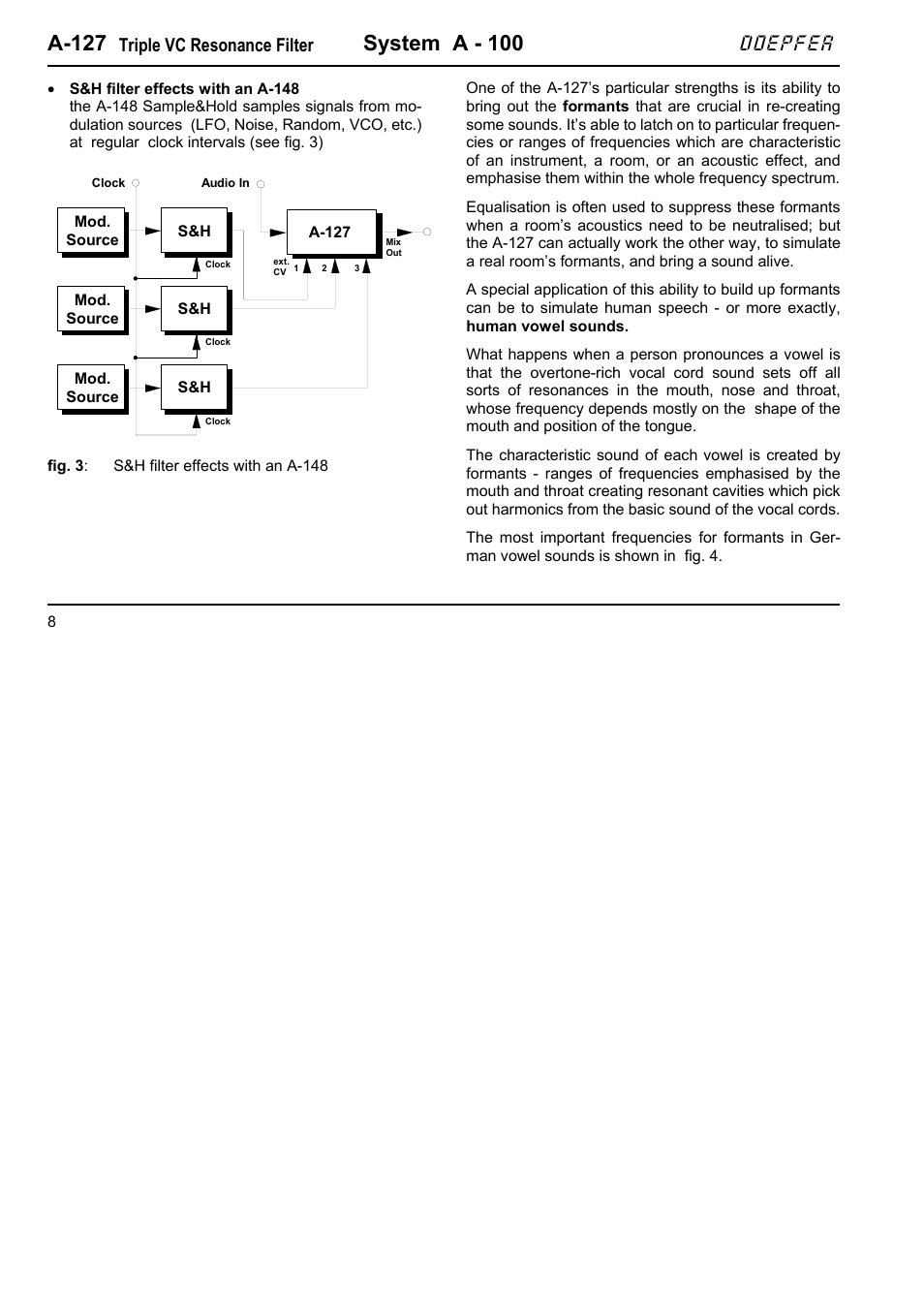 A-127, System a - 100, Doepfer | Triple vc resonance filter | Doepfer A-127 Triple VC Resonance Filter User Manual | Page 8 / 12