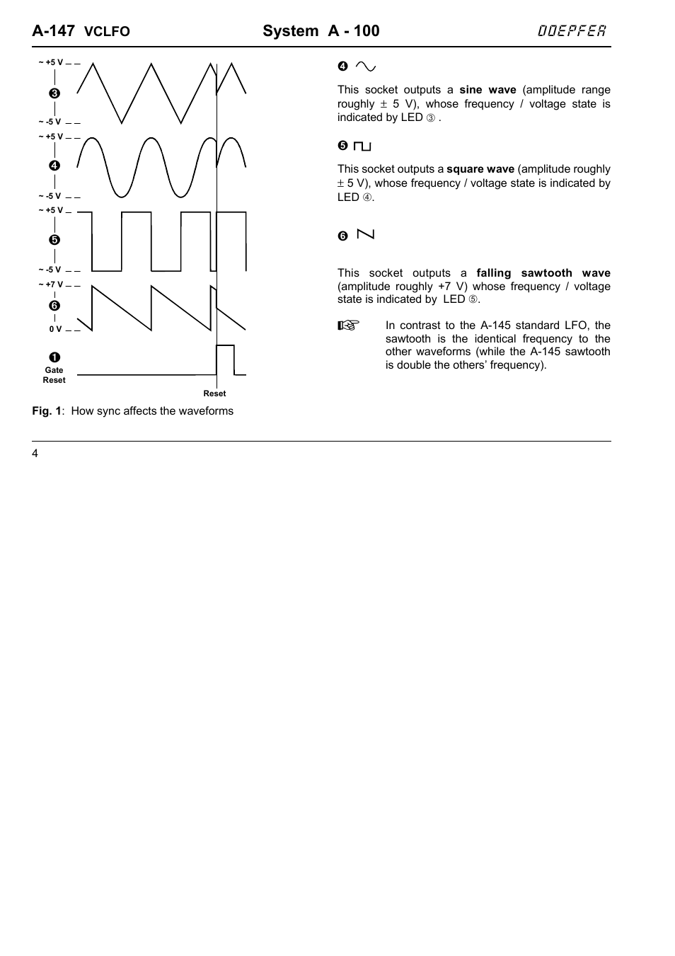 A-147, System a - 100, Doepfer | Doepfer A-147 VC LFO User Manual | Page 4 / 8