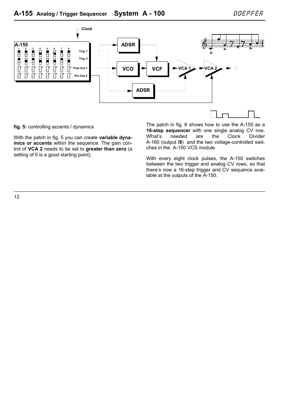 A-155, System a - 100, Doepfer | Analog / trigger sequencer | Doepfer A-155 Analog/Trigger Sequencer User Manual | Page 12 / 16