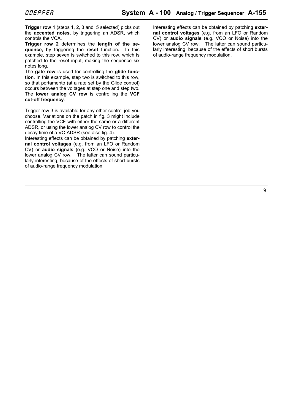 System a - 100, A-155 | Doepfer A-155 Analog/Trigger Sequencer User Manual | Page 9 / 16