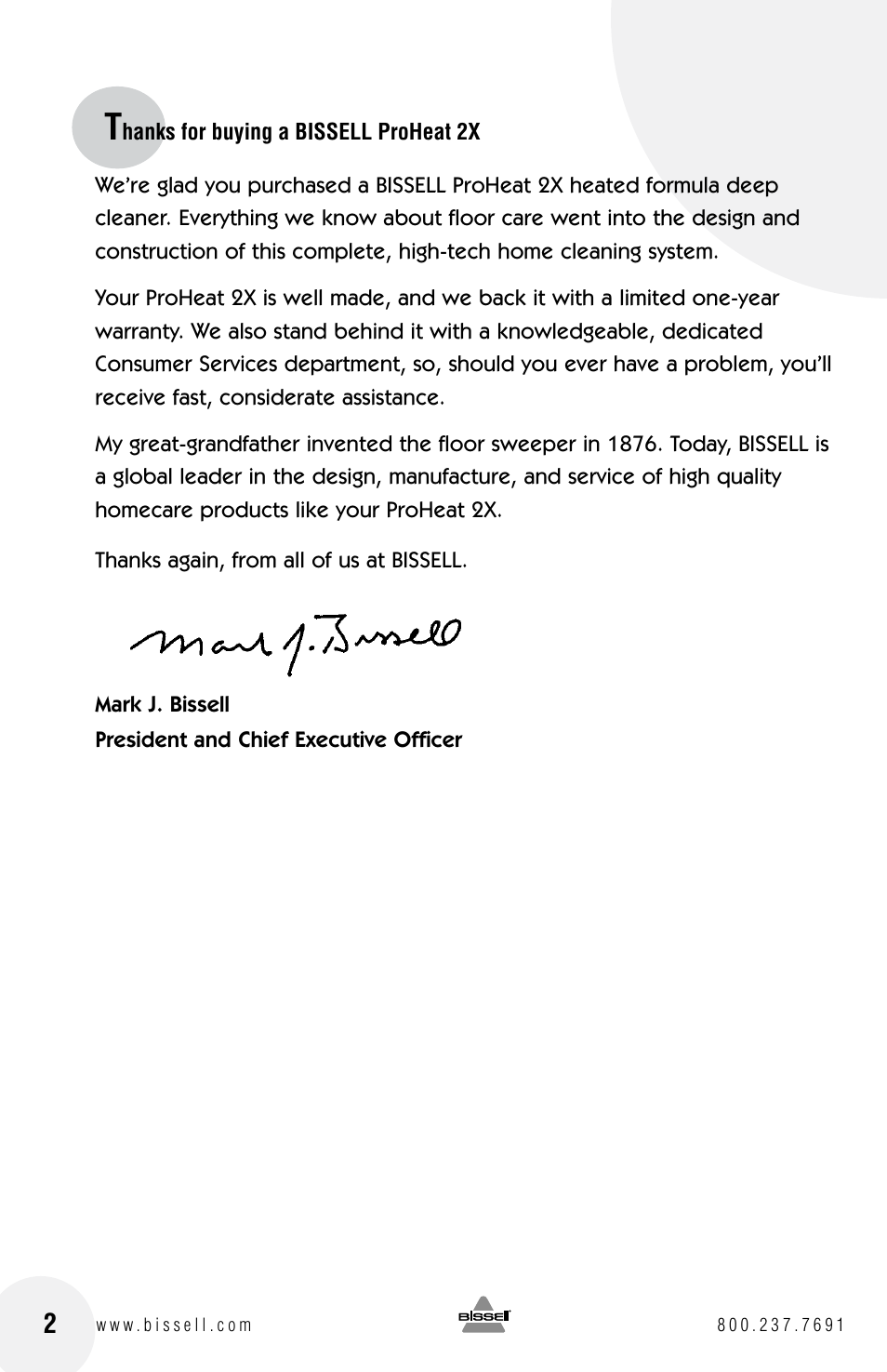 Bissell PROHEAT2X 8960 User Manual | Page 2 / 24