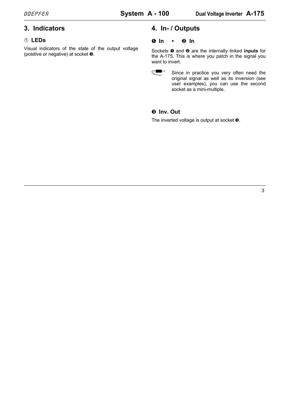 Doepfer A-175 Dual Voltage Inverter User Manual | Page 3 / 6