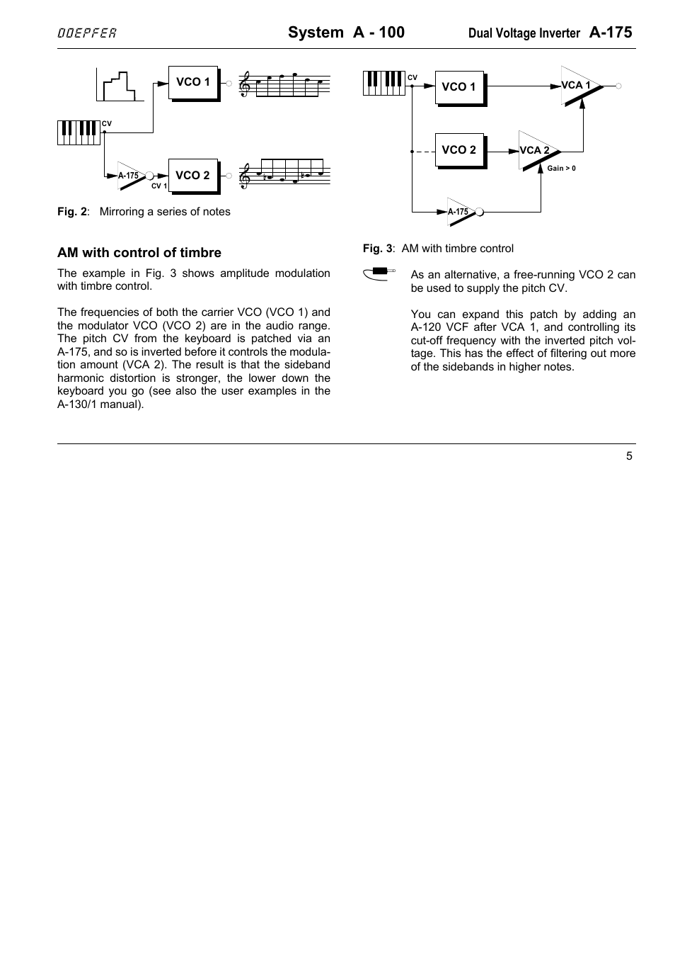 System a - 100, A-175, Dual voltage inverter | Am with control of timbre | Doepfer A-175 Dual Voltage Inverter User Manual | Page 5 / 6