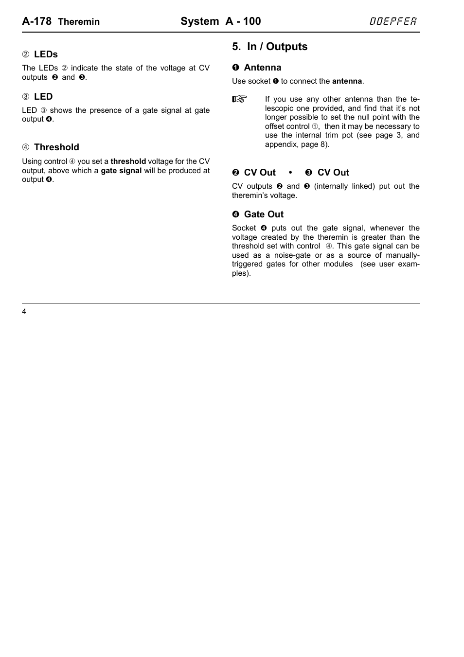 A-178, System a - 100 | Doepfer A-178 Theremin CV Source User Manual | Page 4 / 8