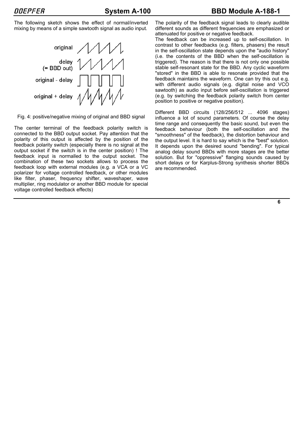 Doepfer A-188-1 BBD Module User Manual | Page 6 / 15