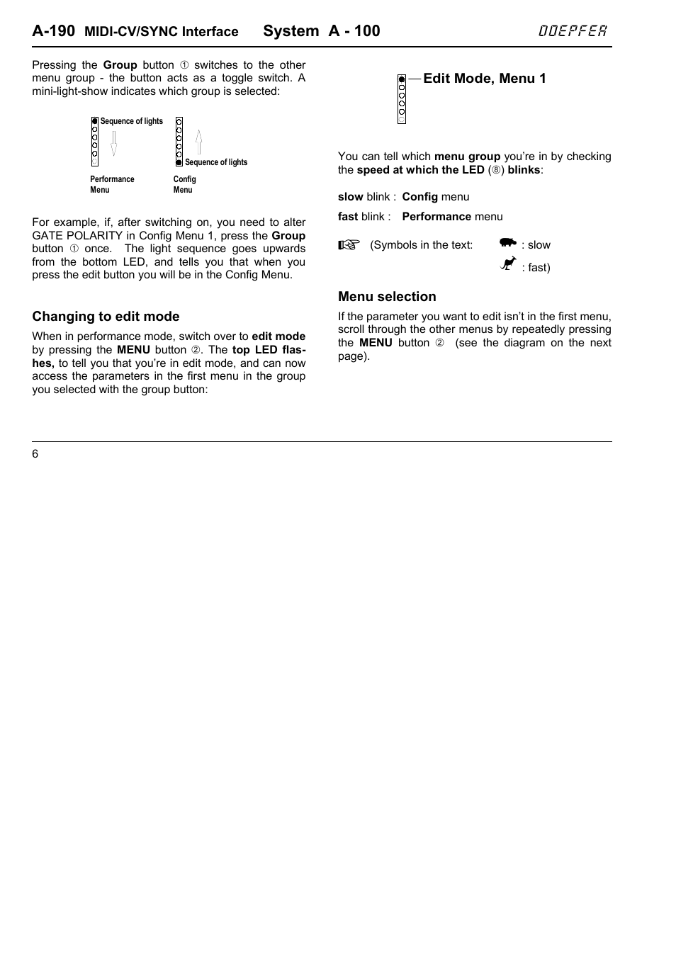A-190, System a - 100 | Doepfer A-190-1 MIDI-CV/Gate/Sync Interface User Manual | Page 6 / 22