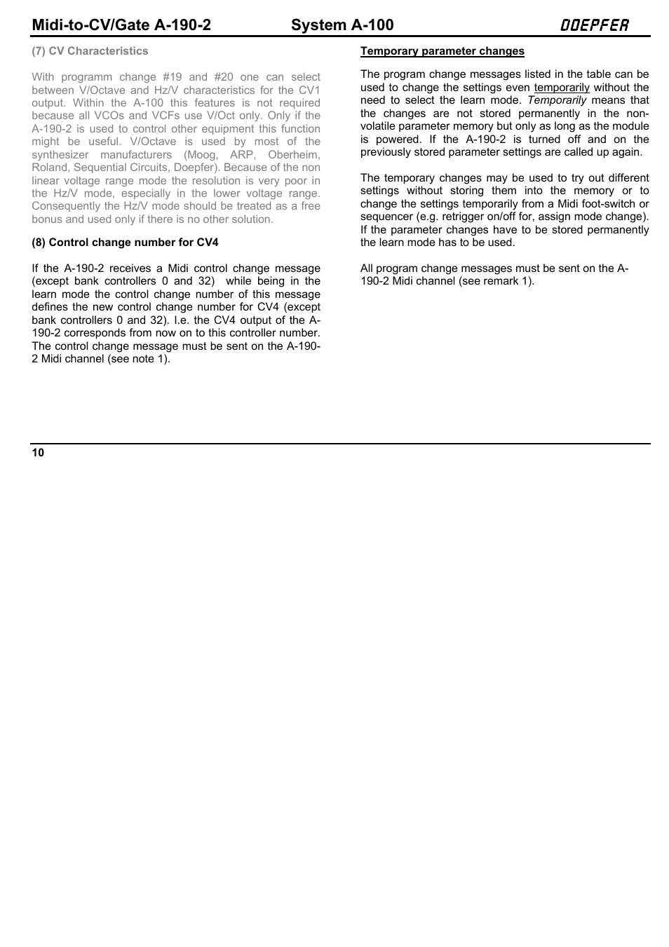 Doepfer A-190-2 MIDI-CV/Gate Interface User Manual | Page 10 / 13