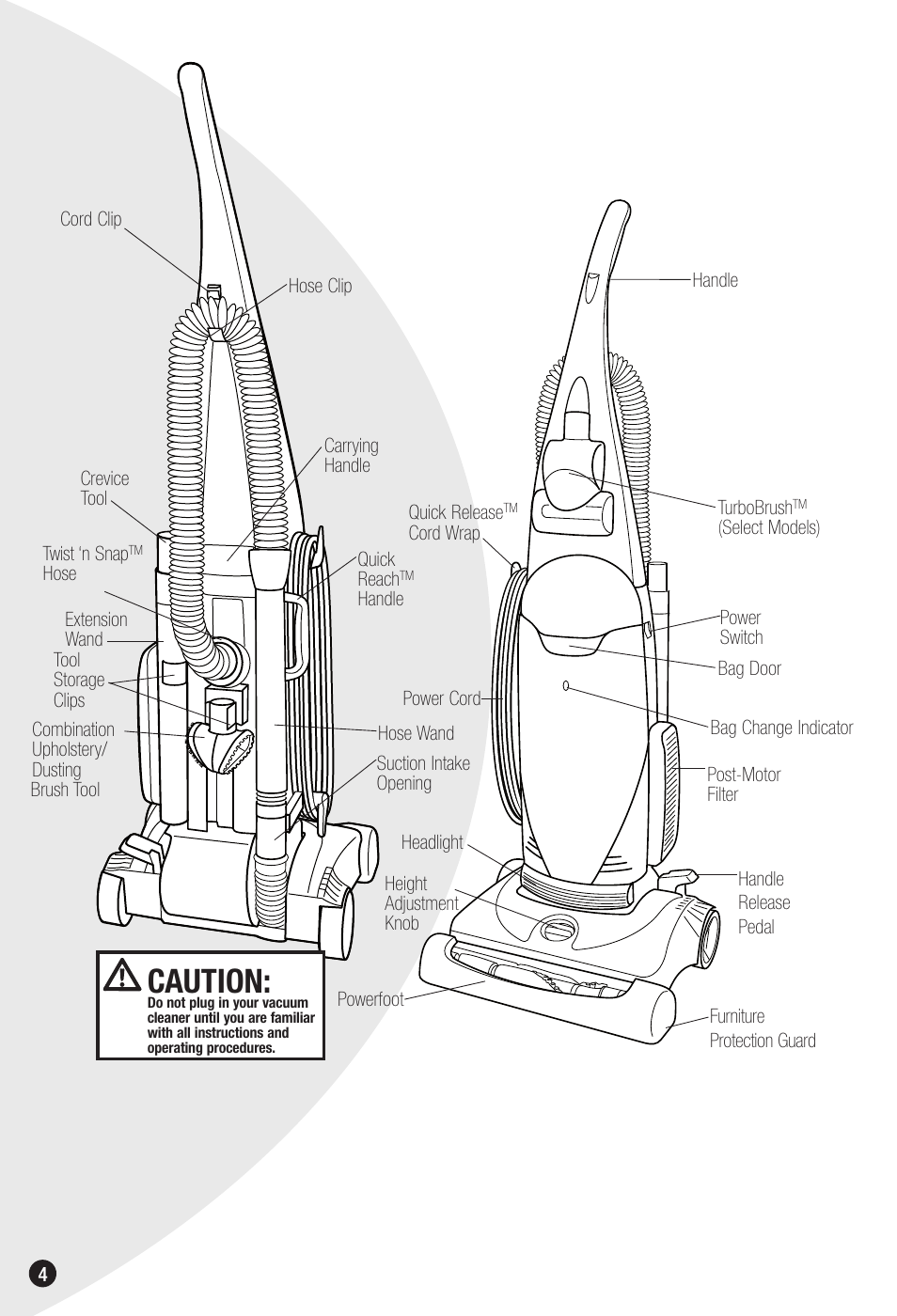 Caution | Bissell 6592 User Manual | Page 4 / 12