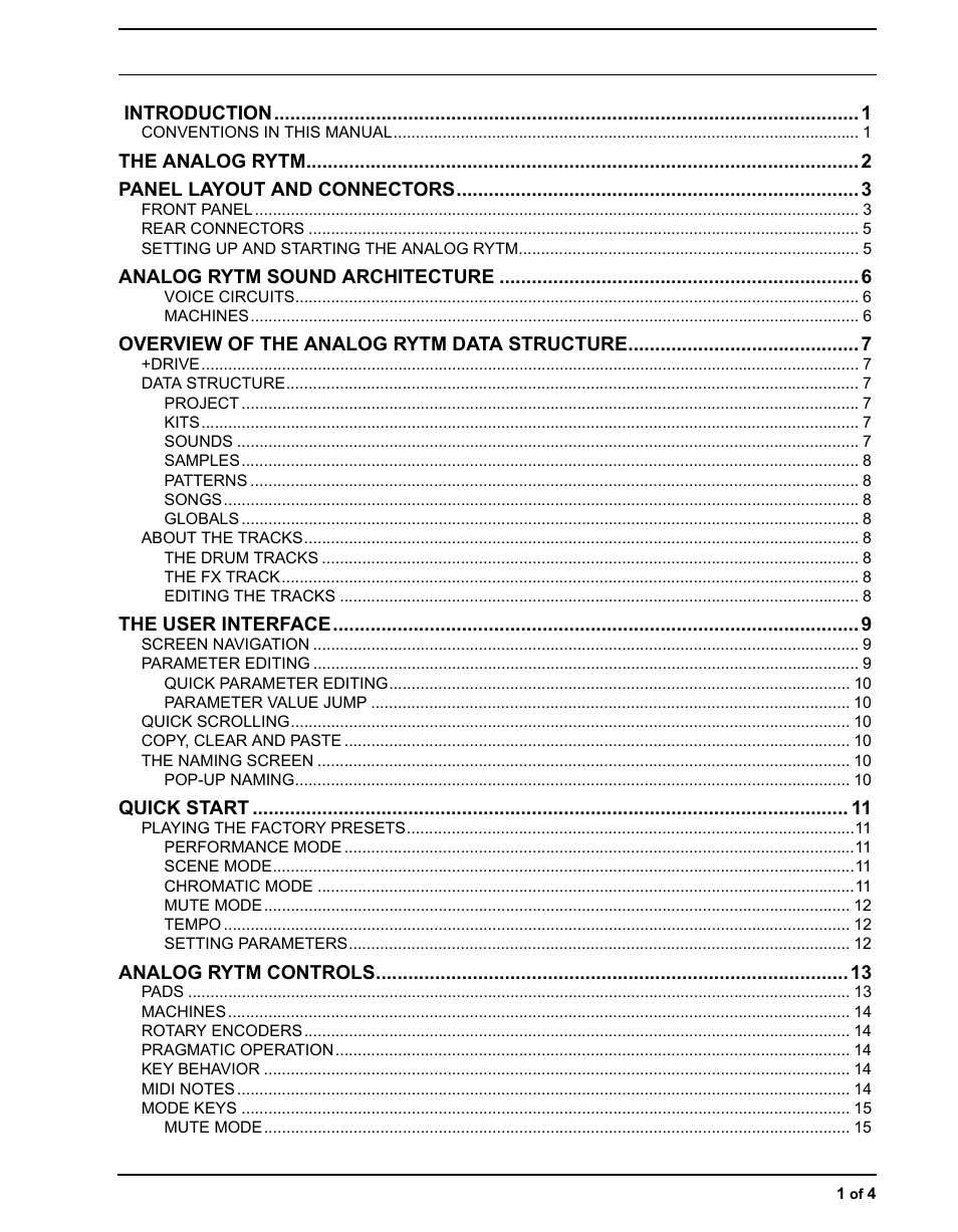 Elektron Analog Rytm User Manual | Page 5 / 106