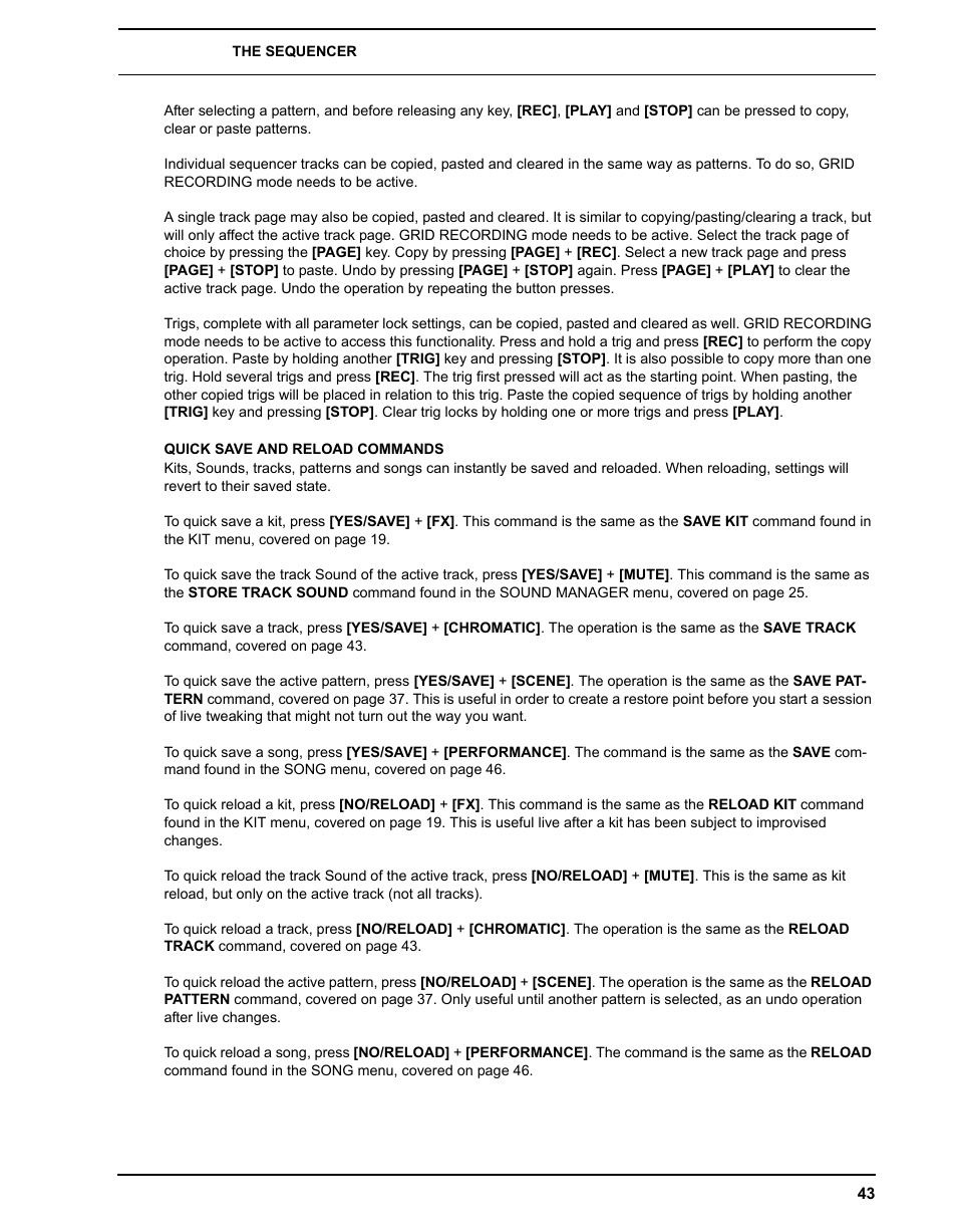 Quick save and reload commands | Elektron Analog Rytm User Manual | Page 51 / 106