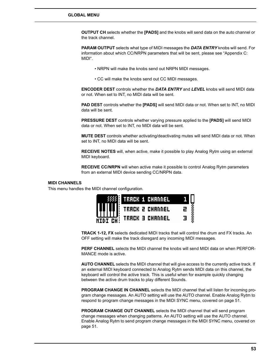 Midi channels | Elektron Analog Rytm User Manual | Page 61 / 106