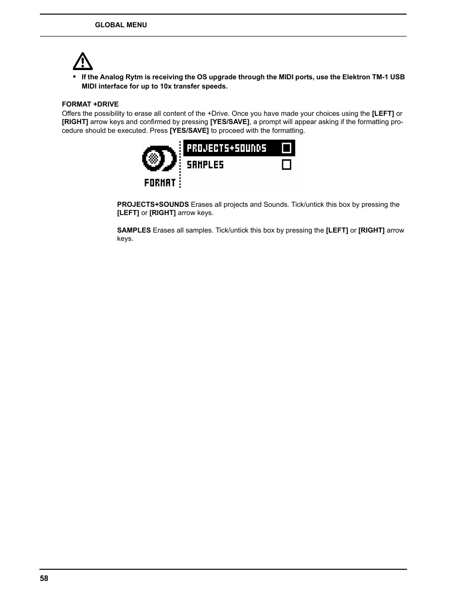 Format +drive | Elektron Analog Rytm User Manual | Page 66 / 106