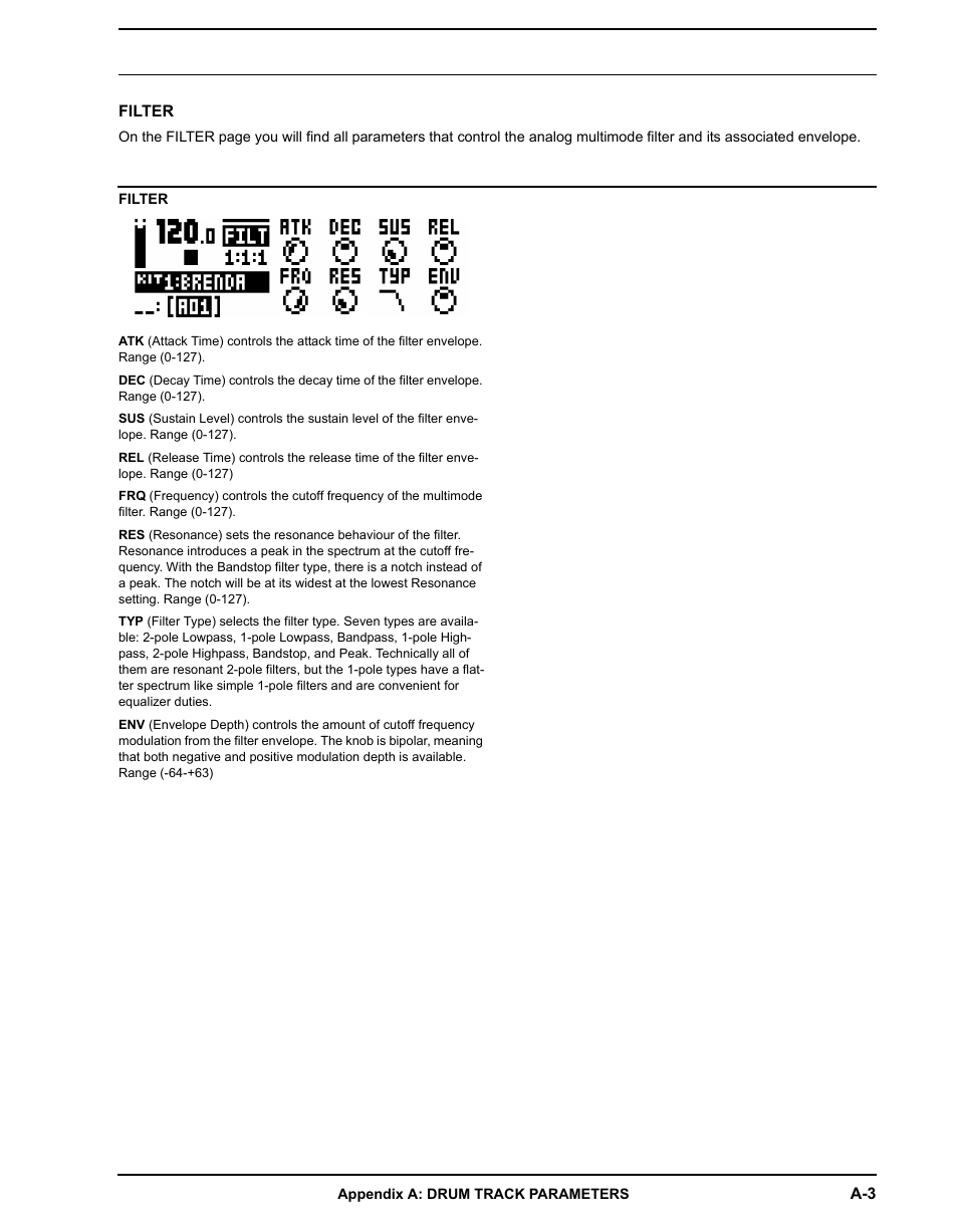 Filter | Elektron Analog Rytm User Manual | Page 77 / 106