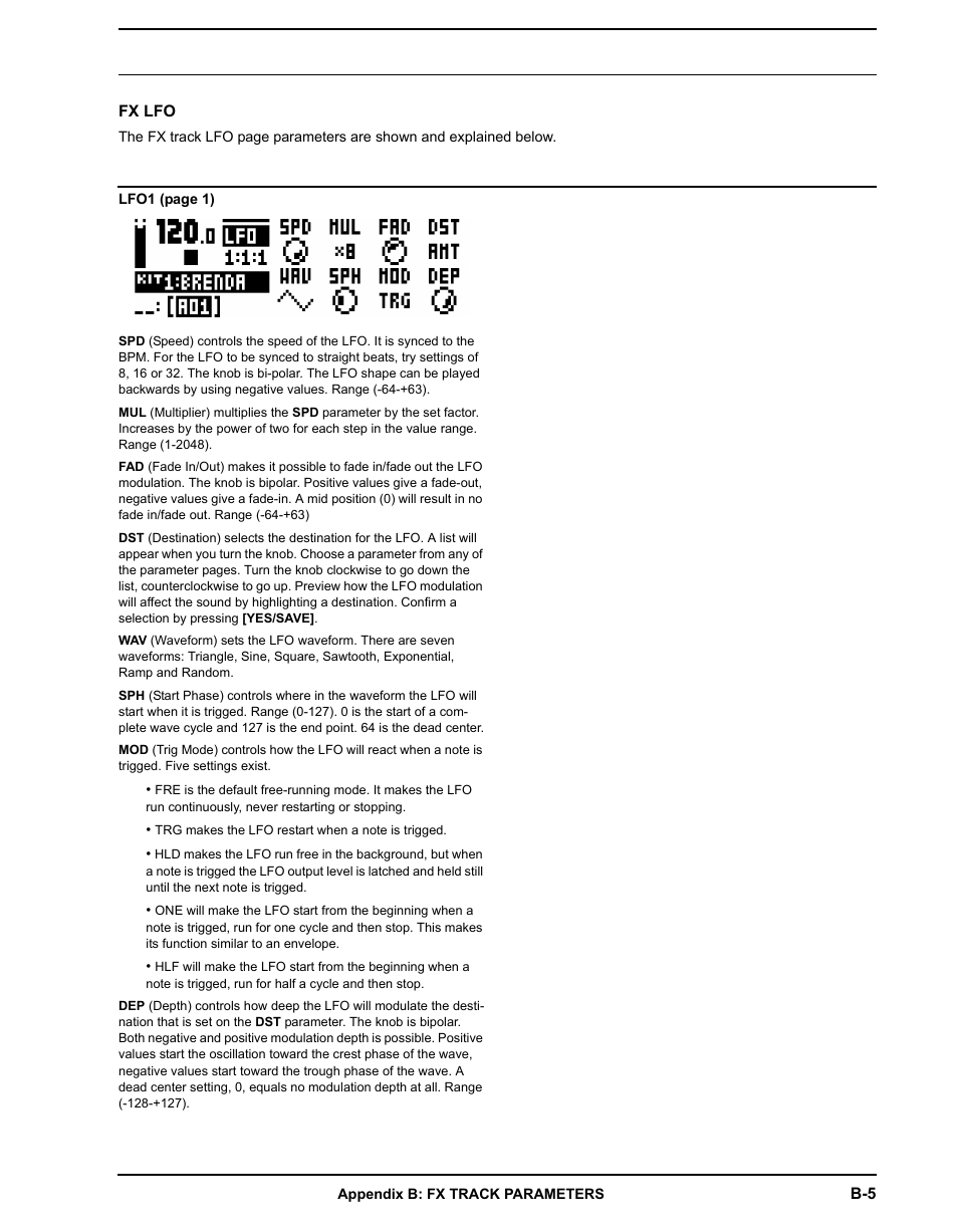 Fx lfo | Elektron Analog Rytm User Manual | Page 85 / 106